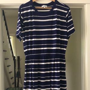Warehouse - blue & white striped summer dress - 10
